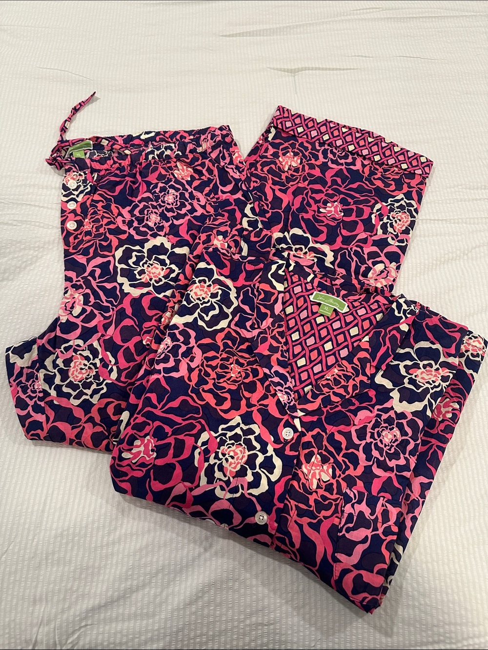 Vera Bradley Navy, Pink & Cream Floral Pajama Set